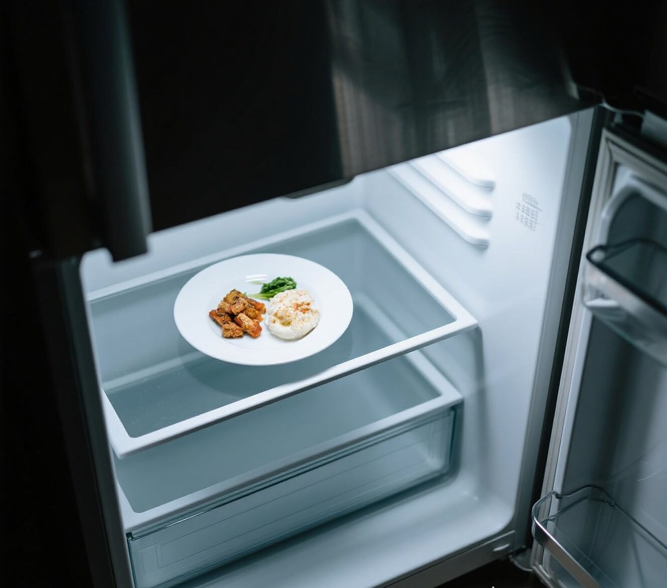 Jantar simples com pouca comida na geladeira