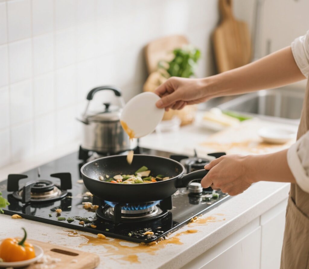 Imagem atual: Cozinhar sem bagunça é possível